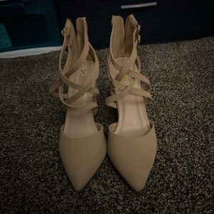 tan heels, size 7, brand new